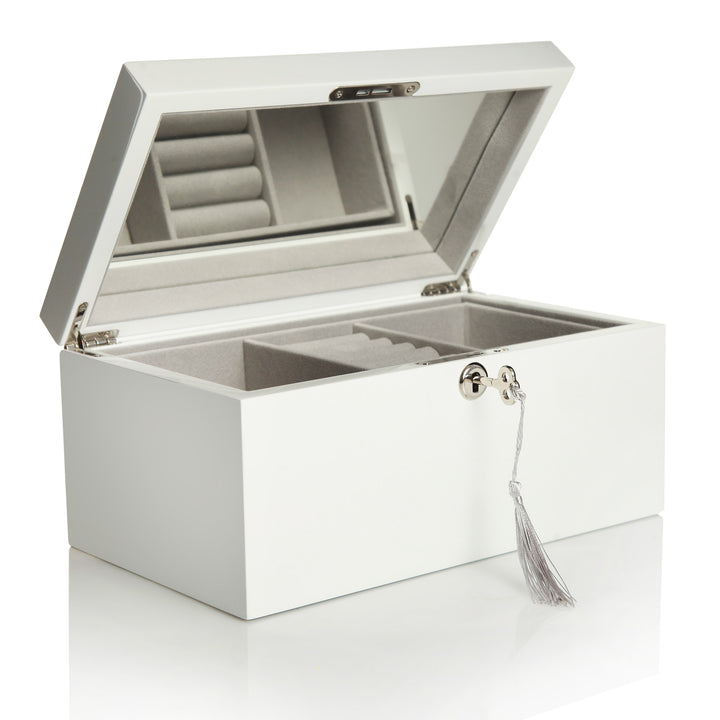 Personalised Modern Sleek White Jewellery Box