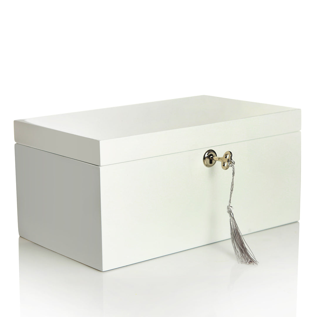 Personalised Modern Sleek White Jewellery Box