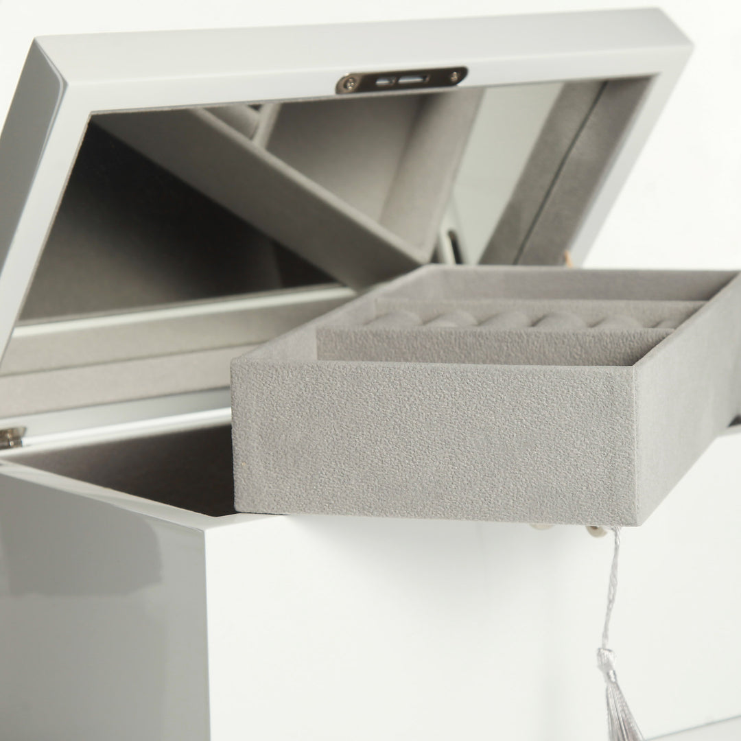 Personalised Modern Sleek White Jewellery Box