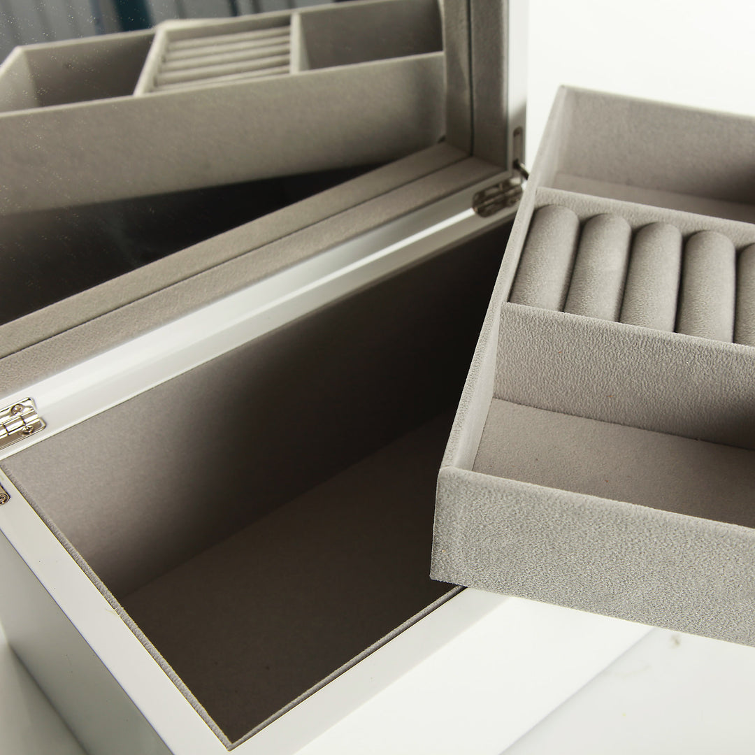 Personalised Modern Sleek White Jewellery Box
