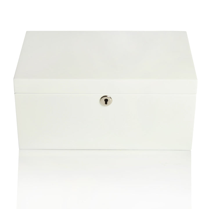 Personalised Modern Sleek White Jewellery Box