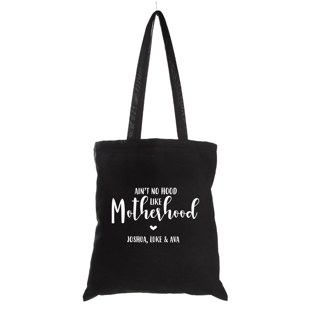 Personalised Motherhood Calico Tote Bag - Black