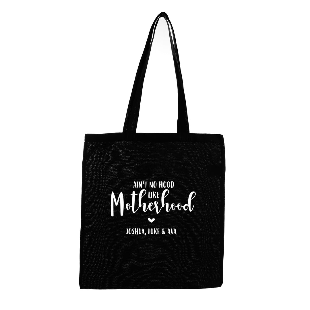 Personalised Motherhood Calico Tote Bag - Black