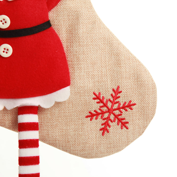 Personalised Mrs Claus Christmas Stocking with Dangly Legs
