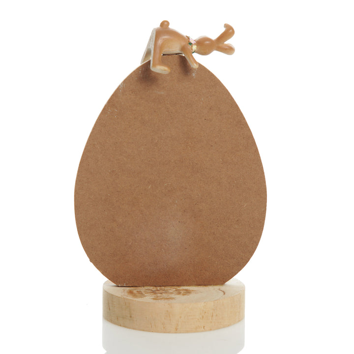 Olive Easter Egg Ornament with Bunny Figurine