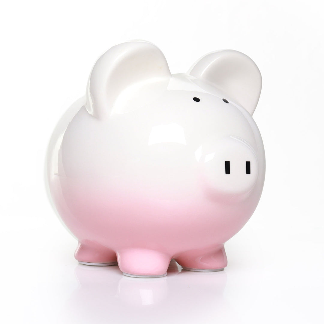 Personalised Pink Ombre Piggy Bank