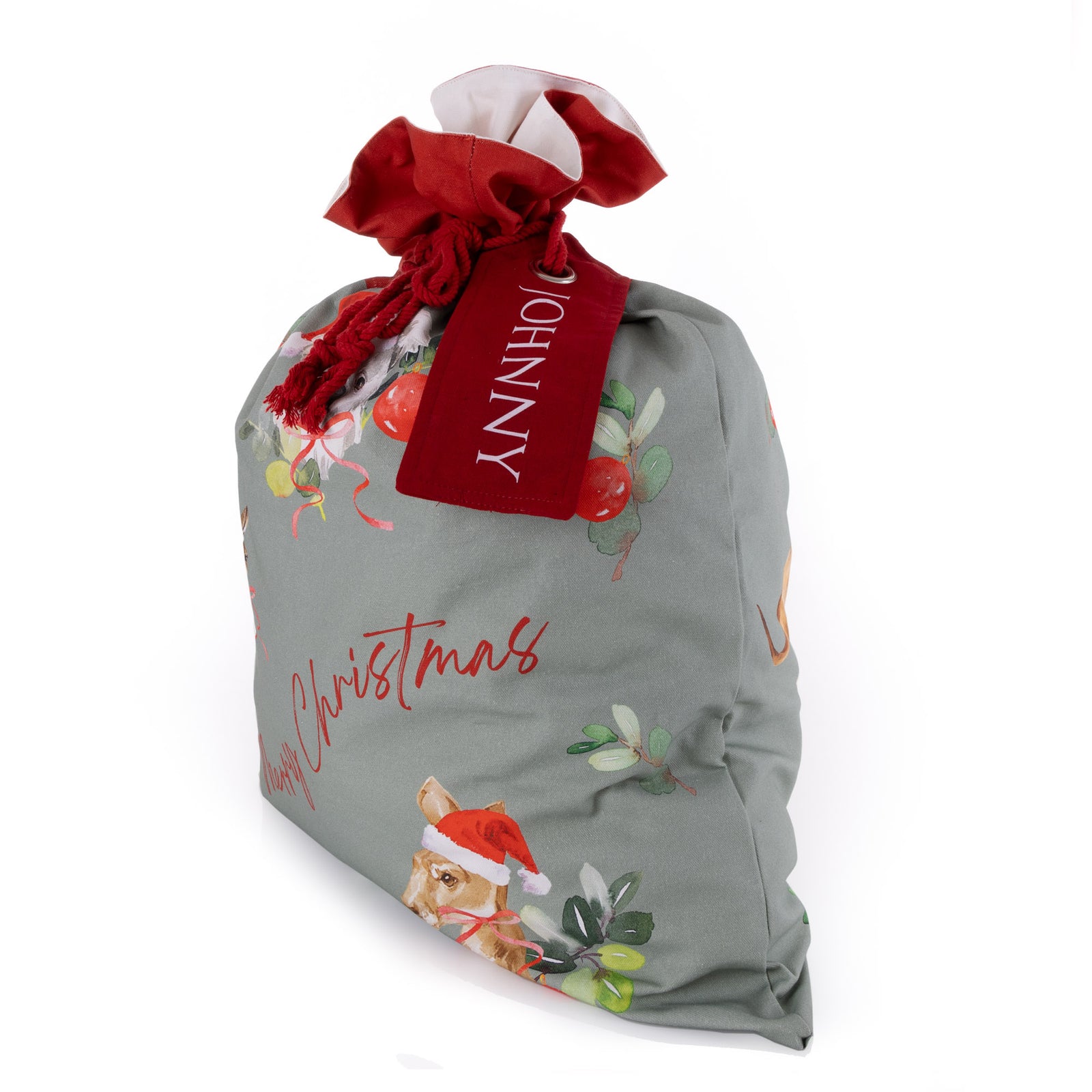 Personalised Outback Christmas Mint Santa Sack