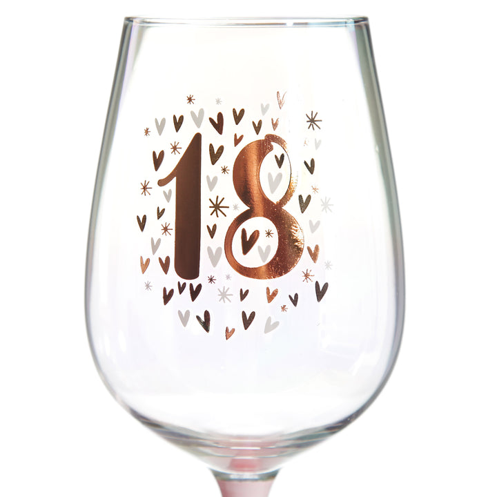 Personalised Pastel Iridescent 18th Birthday Wine Glass - Decal