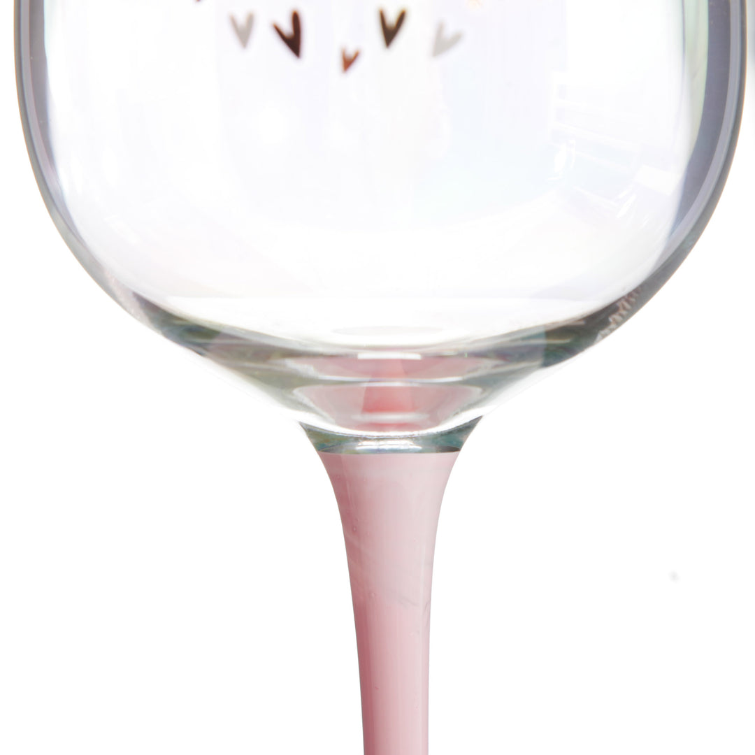 Personalised Pastel Iridescent 18th Birthday Wine Glass - Stem Detail