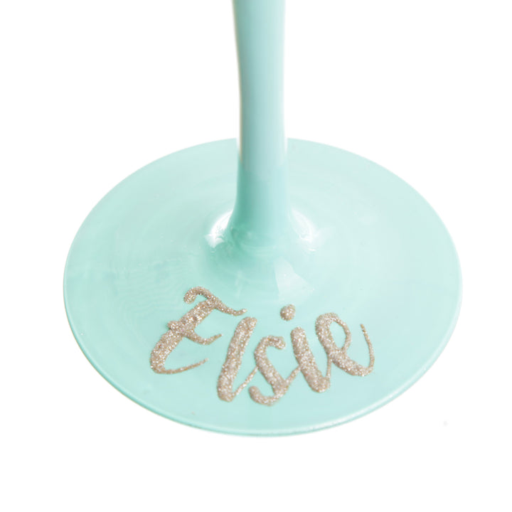 Personalised Pastel Iridescent 30th Champagne Flute Glass