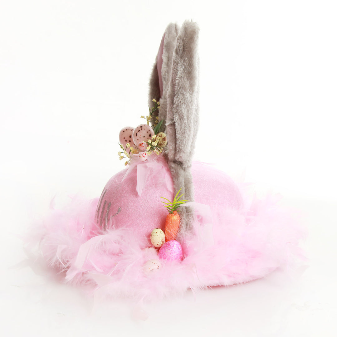 Personalised Pink and Grey Easter Hat