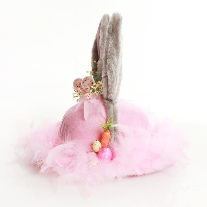 Personalised Pink and Grey Easter Hat