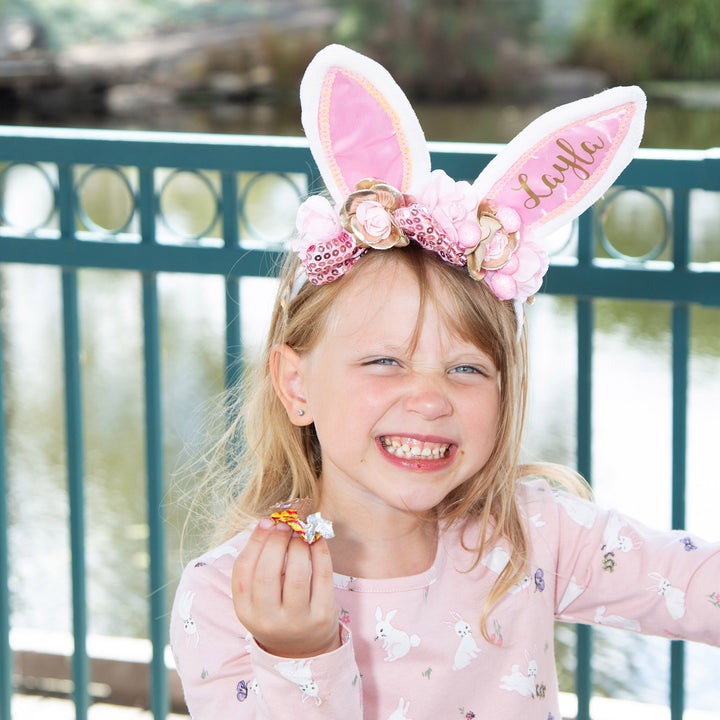 Personalised Pink Bow Easter Headband