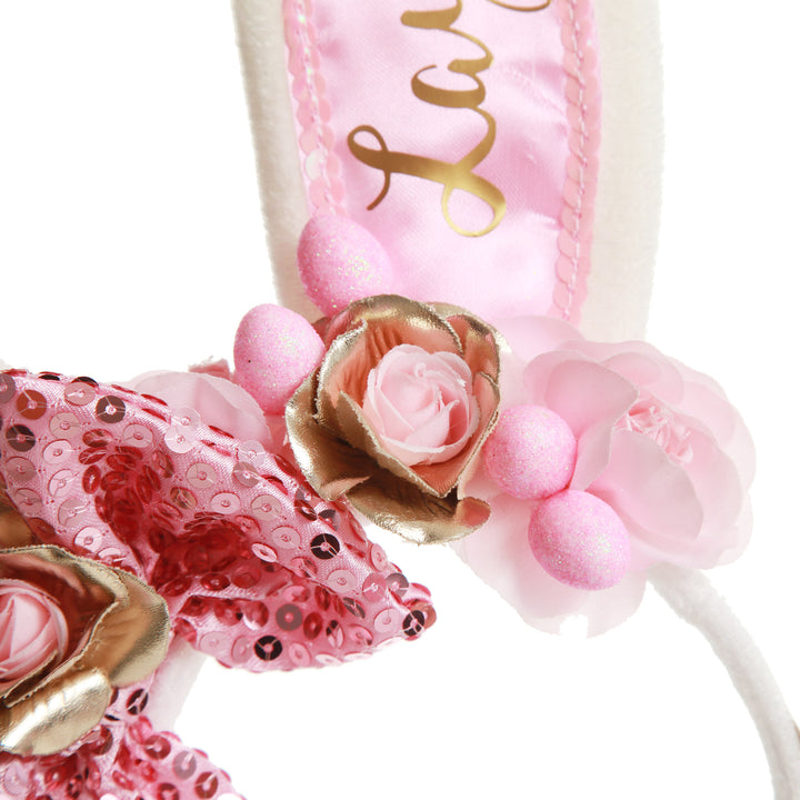 Personalised Pink Bow Easter Headband