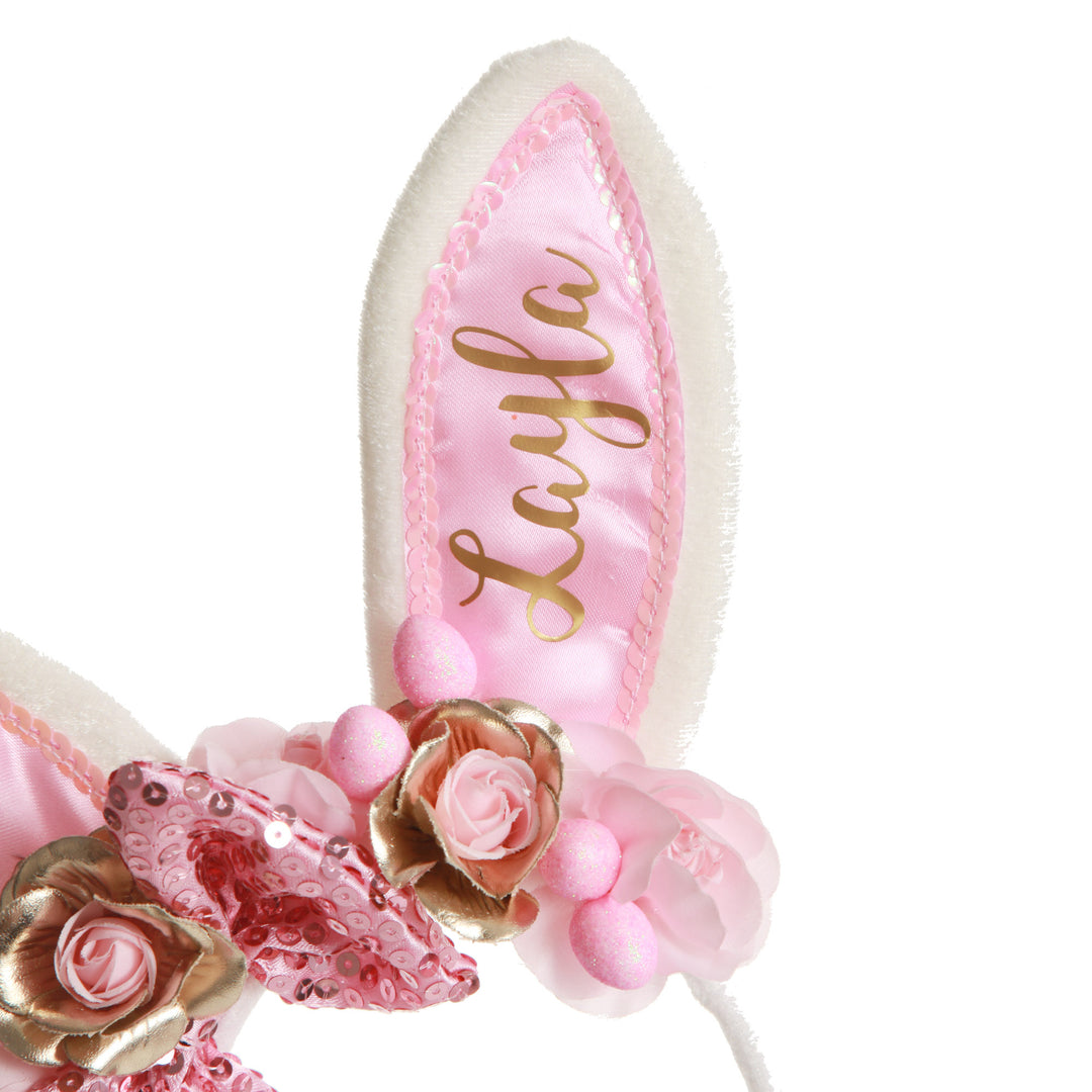 Personalised Pink Bow Easter Headband