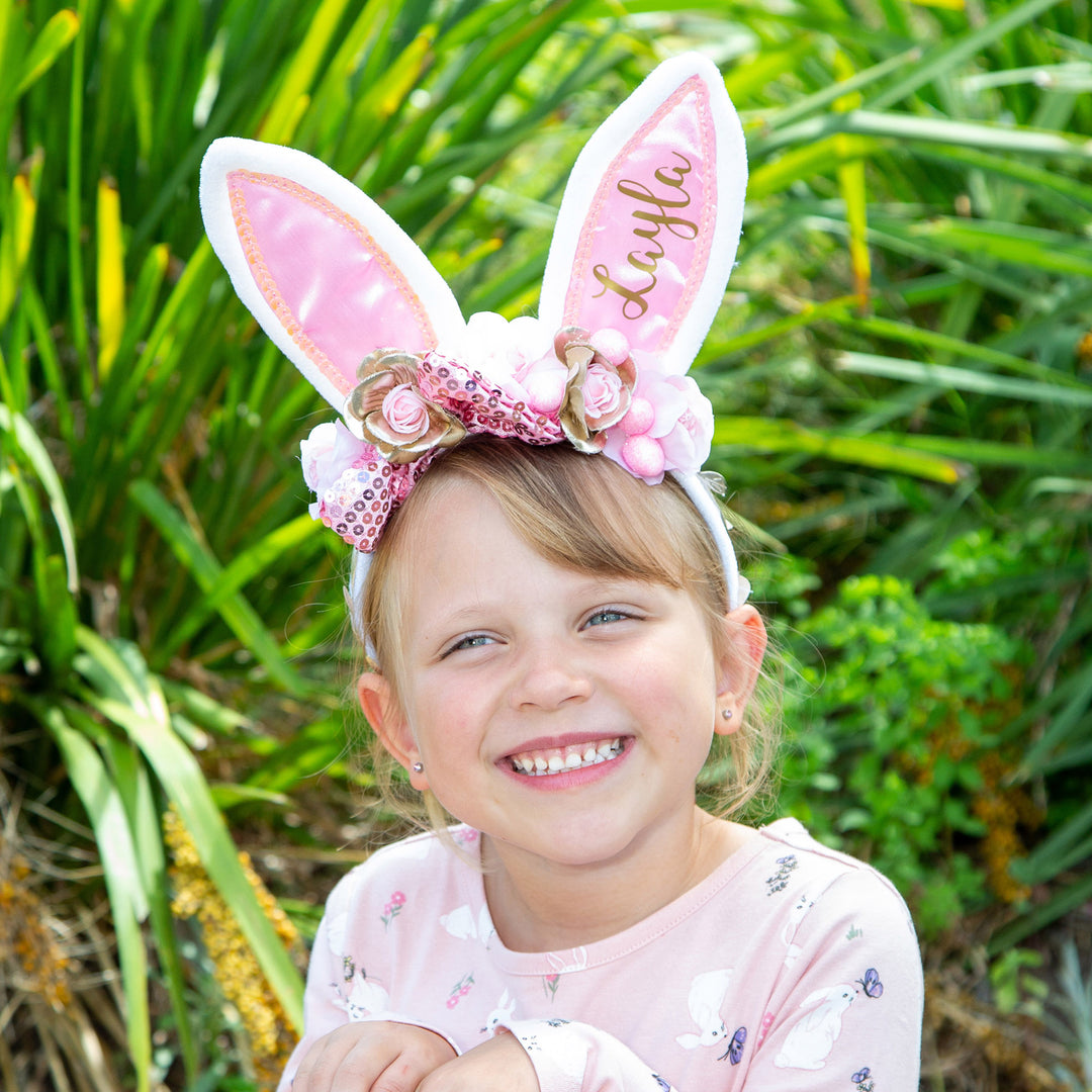 Personalised Pink Bow Easter Headband