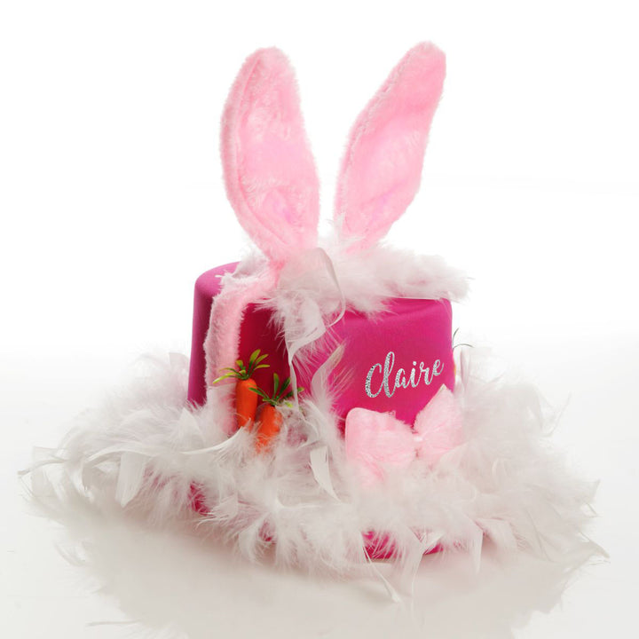 Personalised Pink Easter Bunny Top Hat