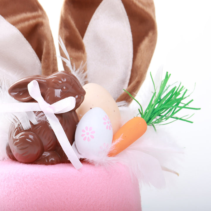 Personalised Pink Chocolate Bunny Ears Top Hat