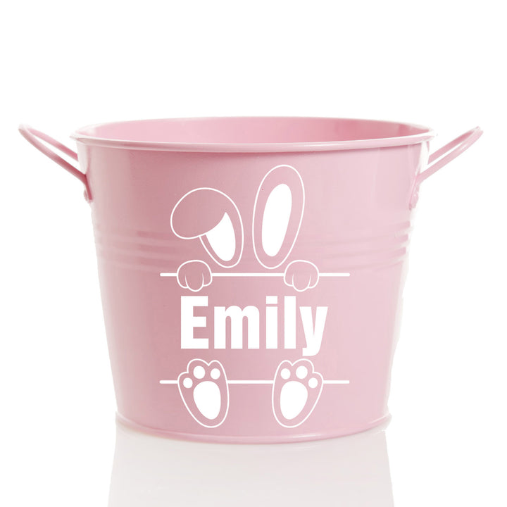 Personalised Easter Hamper Bucket - Hiding Bunny