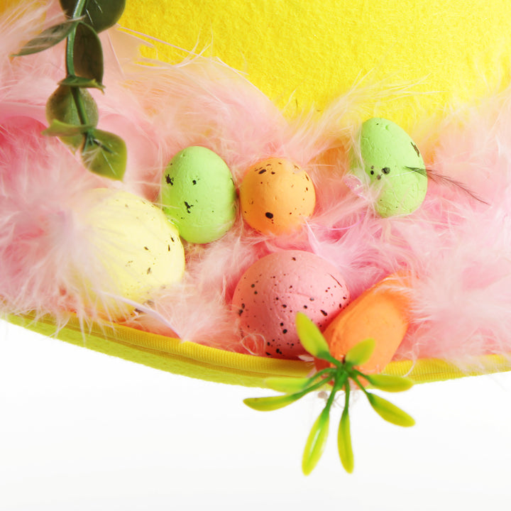 Personalised Pink Feather Sparkle Easter Hat