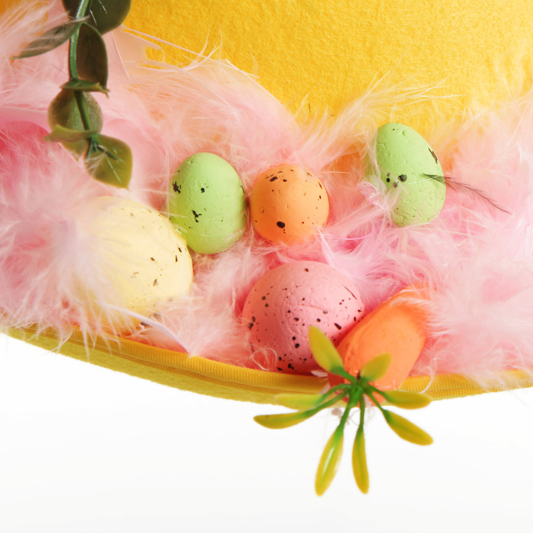 Personalised Pink Feather Sparkle Easter Hat