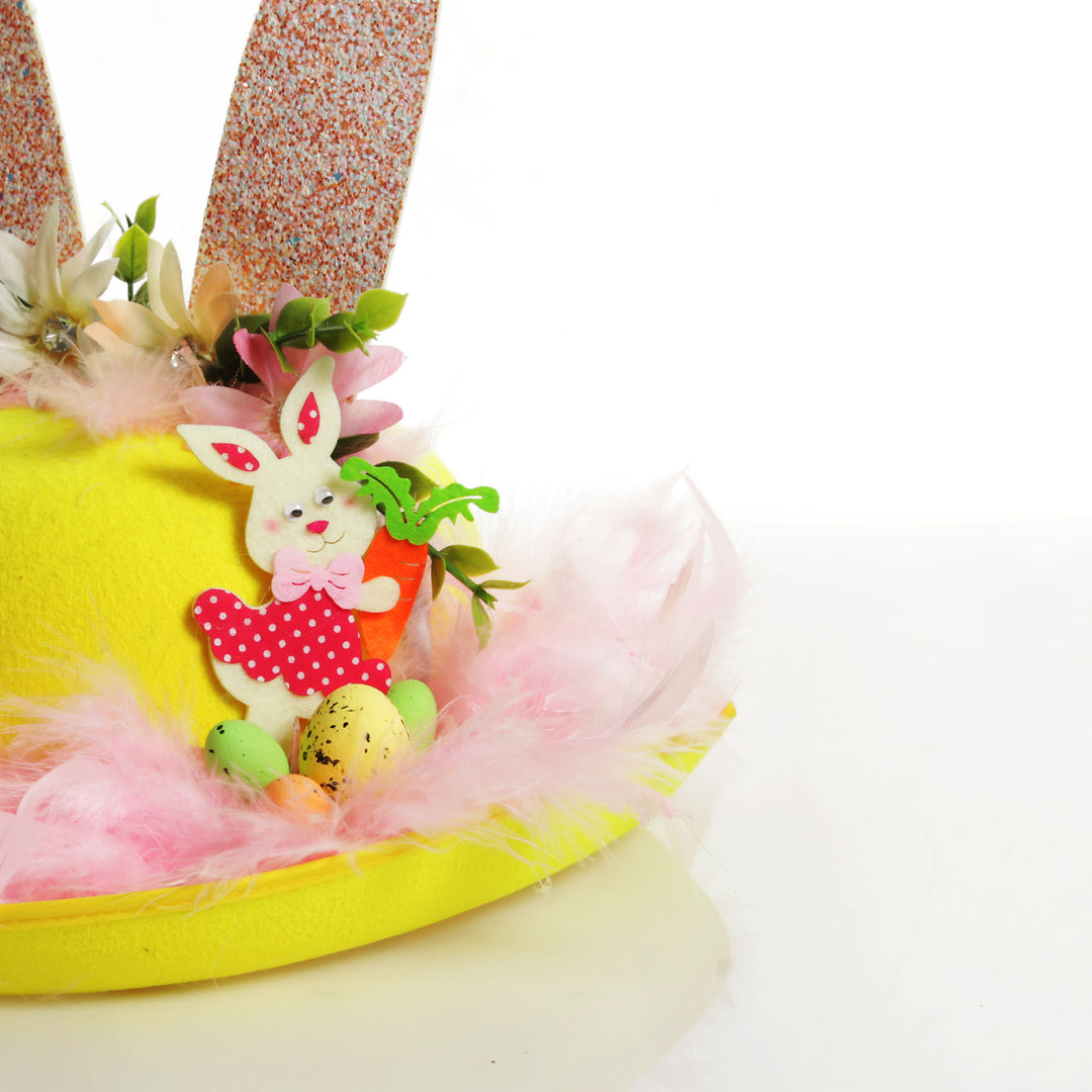 Personalised Pink Feather Sparkle Easter Hat