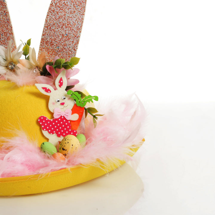 Personalised Pink Feather Sparkle Easter Hat