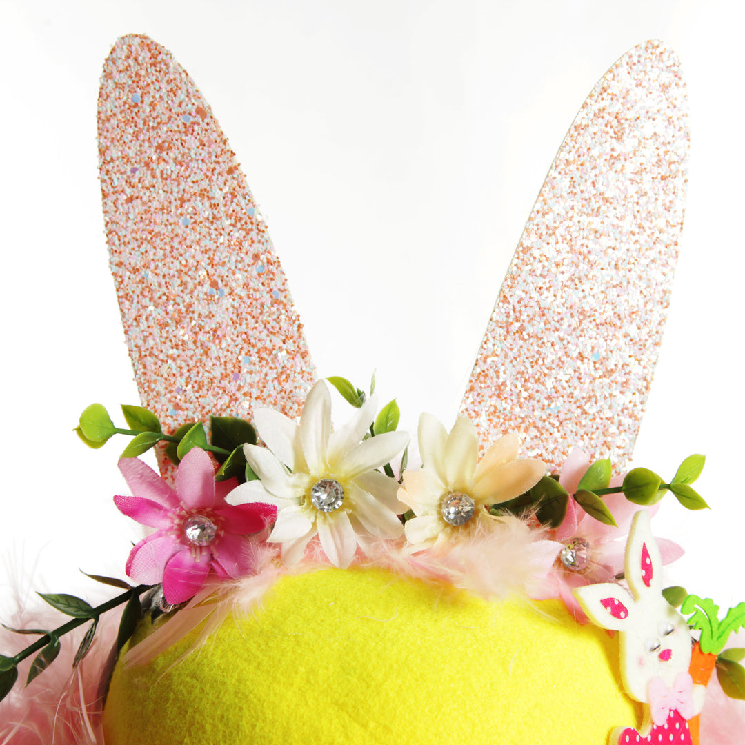 Personalised Pink Feather Sparkle Easter Hat