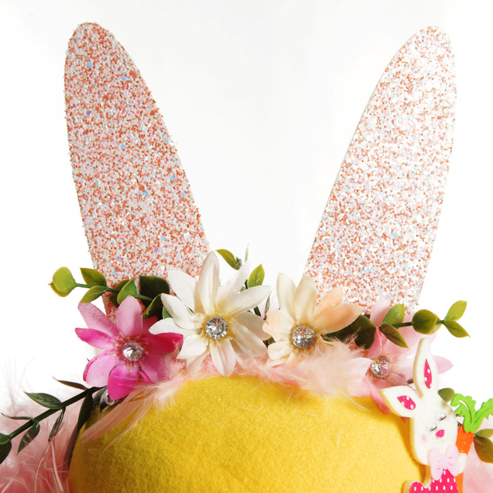 Personalised Pink Feather Sparkle Easter Hat