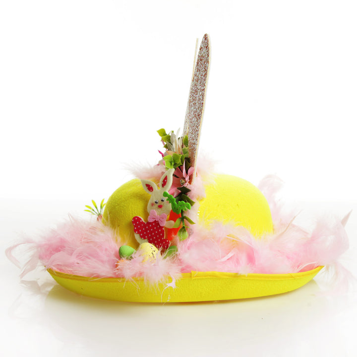 Personalised Pink Feather Sparkle Easter Hat