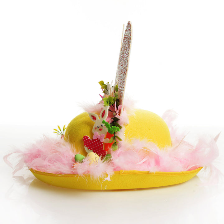 Personalised Pink Feather Sparkle Easter Hat