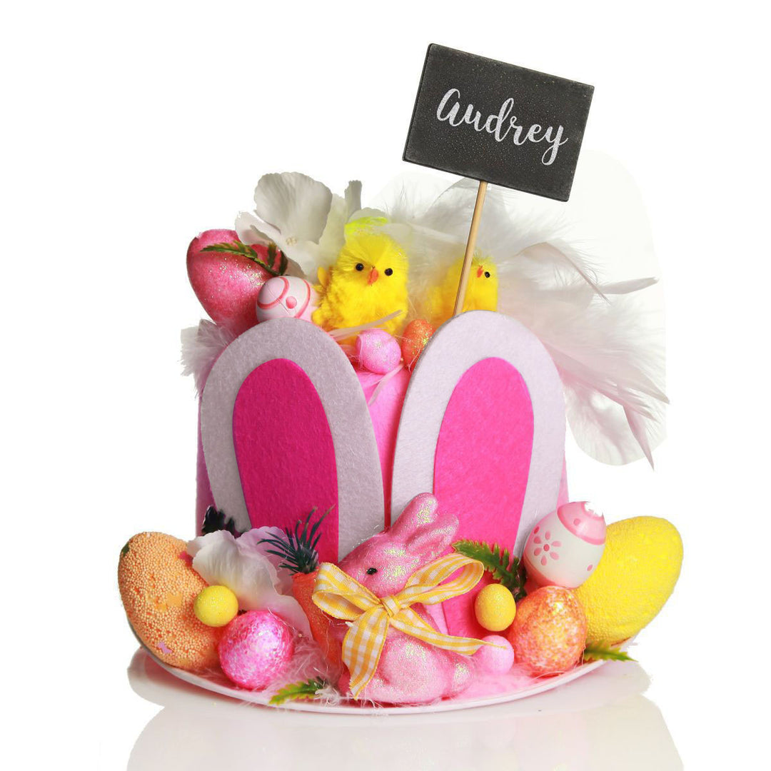 Personalised Pink Felt Bunny Easter Hat
