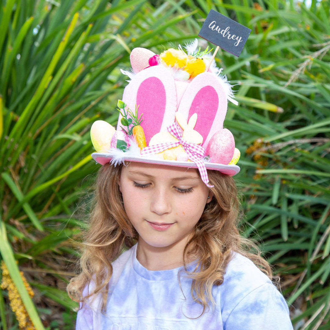 Personalised Pink Felt Bunny Easter Hat