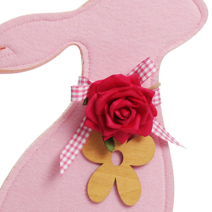 Personalised Pink Felt Bunny Ornament (bunny facing right)