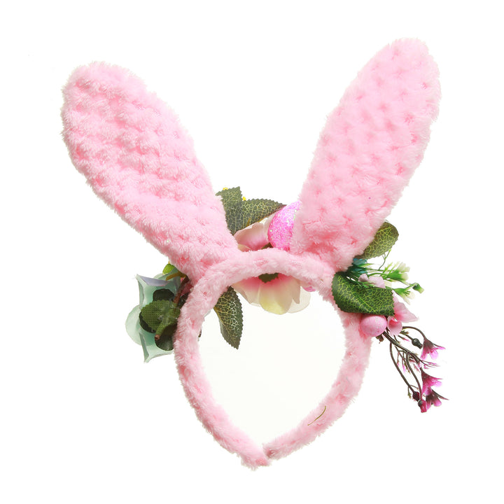 Personalised Easter Hunt Pink Floral Bunny Ears Easter Headband and Bucket Pack