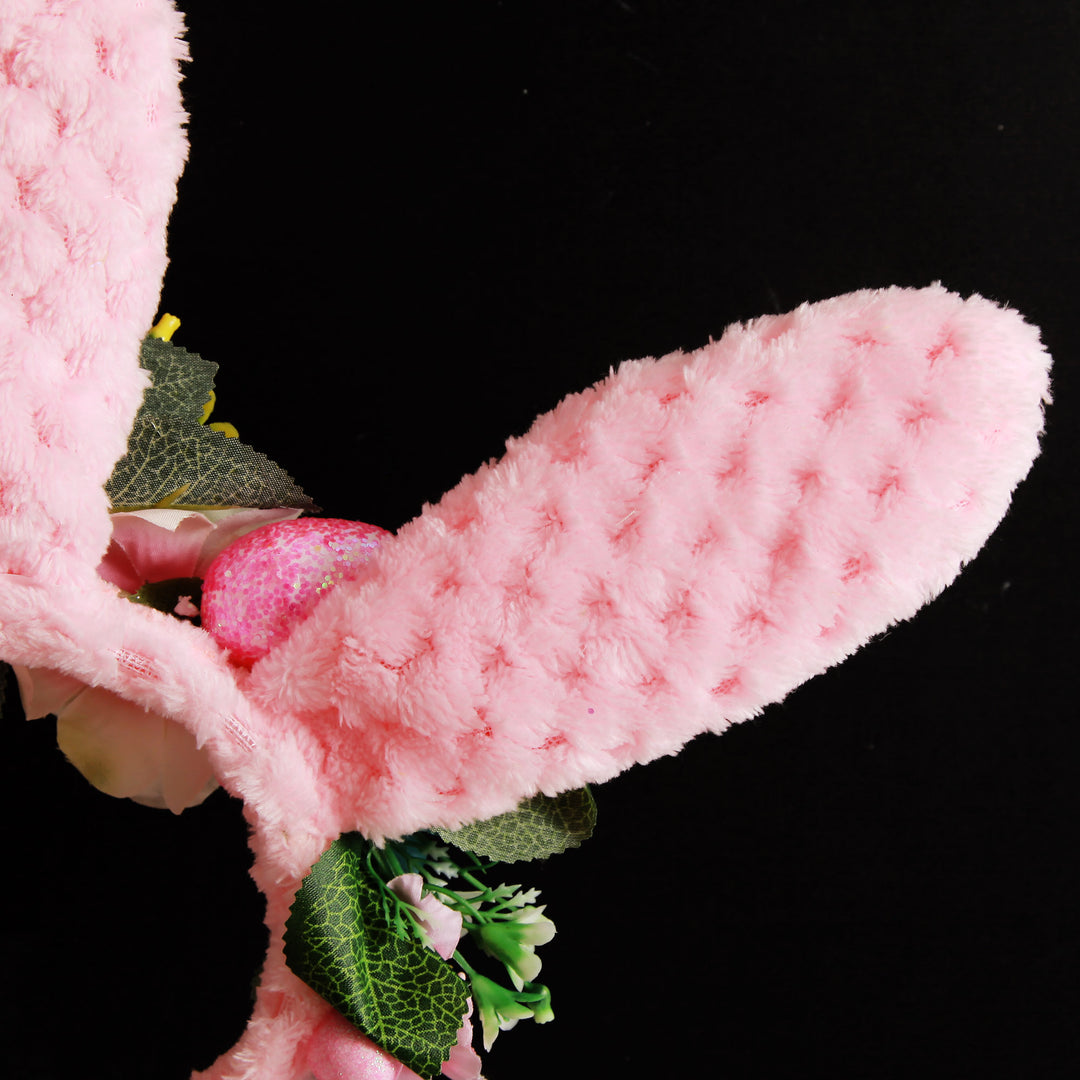 Personalised Easter Hunt Pink Floral Bunny Ears Easter Headband and Bucket Pack