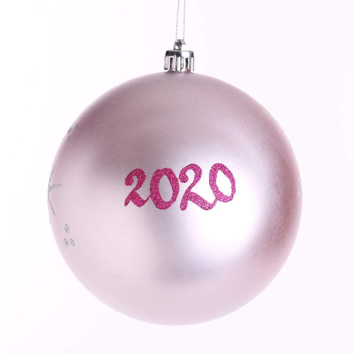 Personalised Pink Shatterproof Christmas Bauble - Back