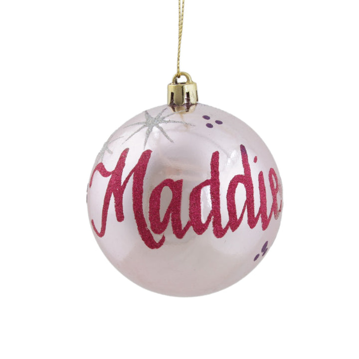 Personalised Pink Shatterproof Christmas Bauble - Gloss
