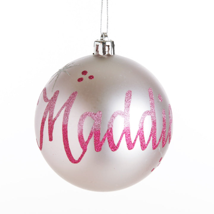 Personalised Pink Shatterproof Christmas Bauble - Two Tone