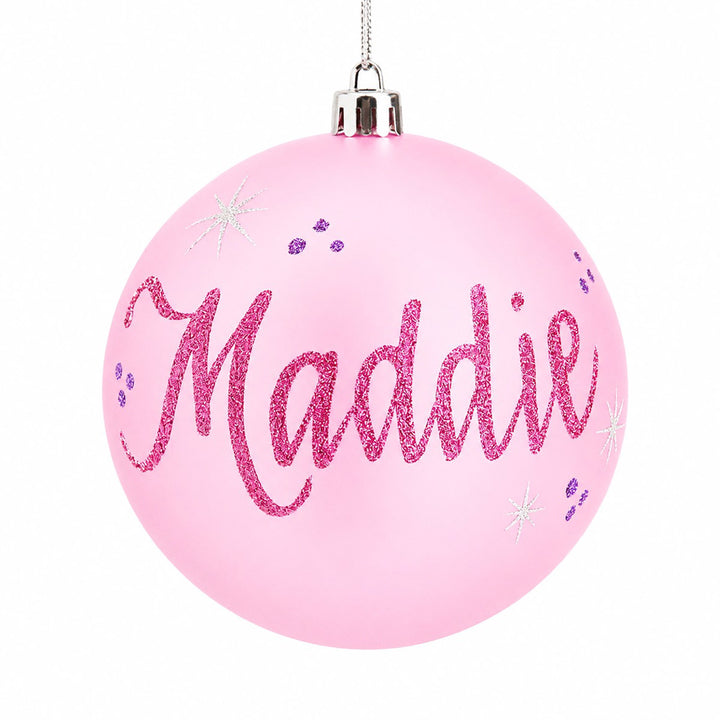 Baby Pink First Christmas Personalised Bauble