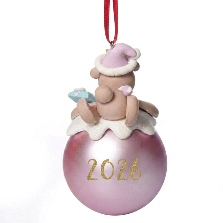 Pink Teddy Christmas Character Bauble