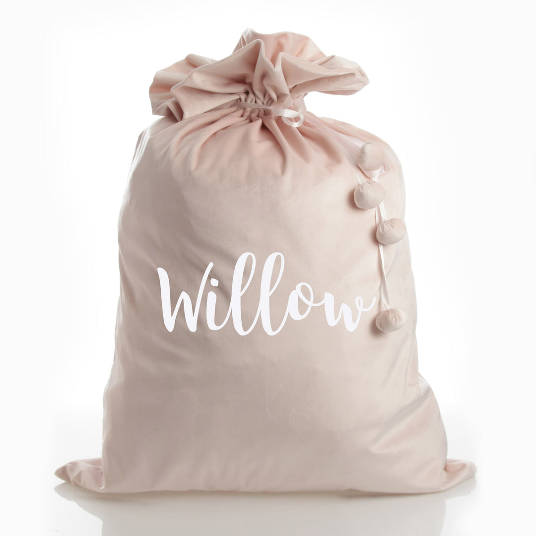 Personalised Pink Velvet Santa Sack