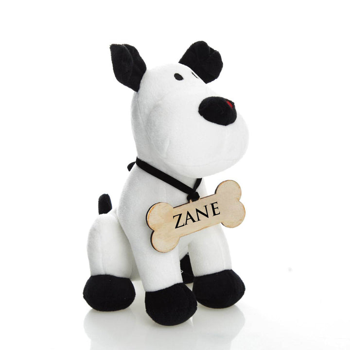 Personalised Plush Puppy Dog with Bone