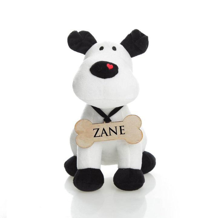 Personalised Plush Puppy Dog with Bone