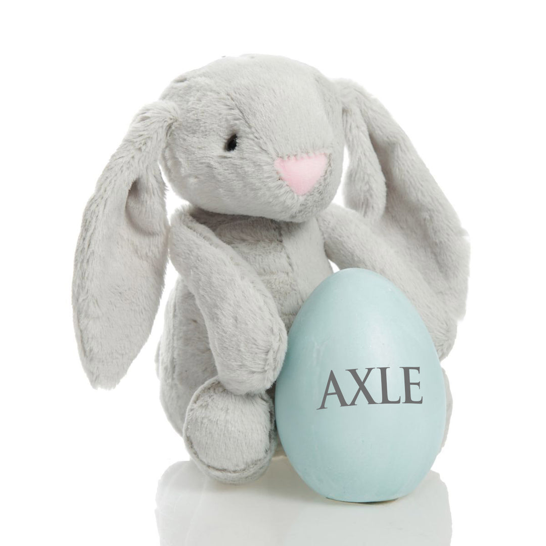 Powder Blue Easter Egg Ornament with optional Bunny