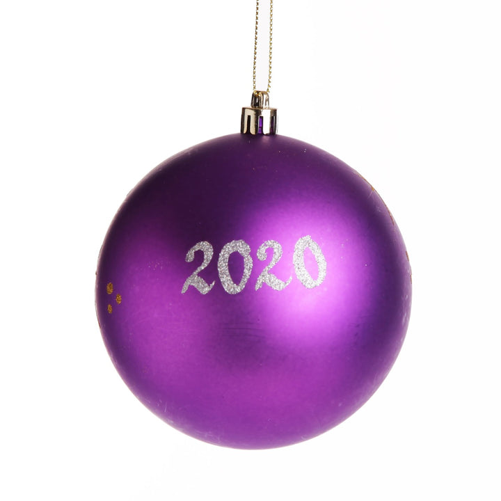 Personalised Purple Shatterproof Christmas Bauble - Back