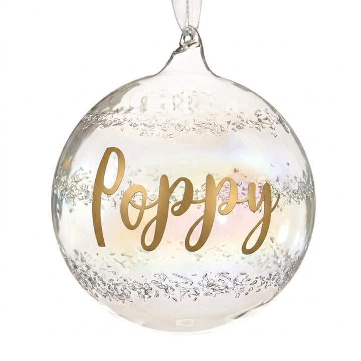 Personalised Rainbow Glass Christmas Bauble