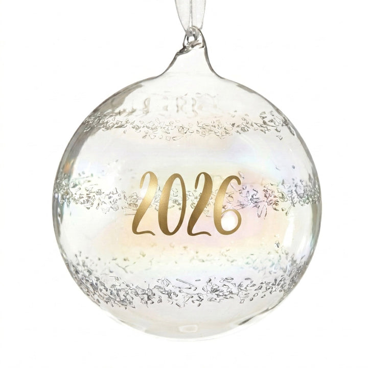 Personalised Rainbow Glass Christmas Bauble