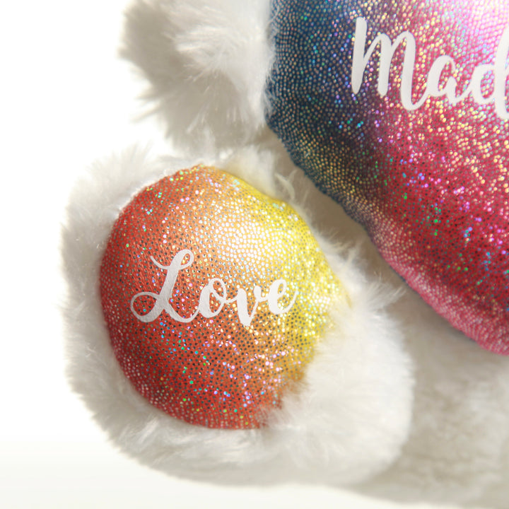 Personalised Rainbow Teddy Bear