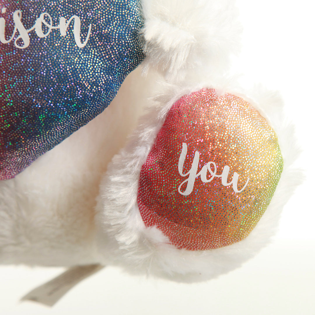 Personalised Rainbow Teddy Bear